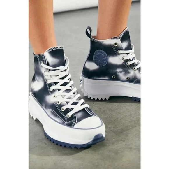 Converse Shoes - New Converse Run Star Hike Cloud Wash High Top White Sneakers Platform Shoe